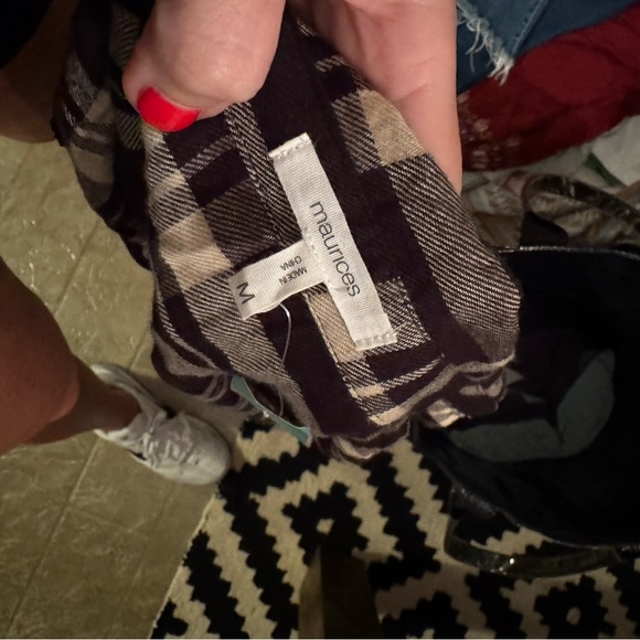 Maurice’s nwt size medium Plaid Tie Waist Long Sleeve Shirt Dress - Picture 5 of 5